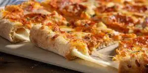 pizza con borde de queso, receta de pizza con borde de queso