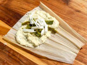 tamales de rajas con queso, receta tamales de rajas con queso